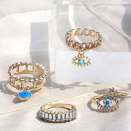 Joker & Witch Blue Eye Blue Ring - Set of 4-19