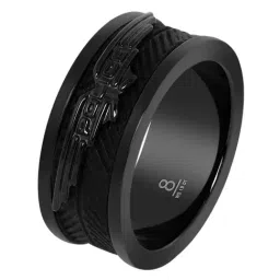 Police Silver-Plated Black Onset Ring for Men-image-34