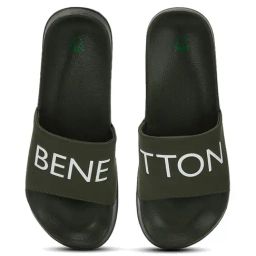 United Colors of Benetton Men's Olive Slides-picture-26