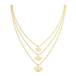Joyalukkas Aesthetic Petite 18k Lotus Gold Necklace for Women-picture-11