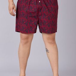 UNSIZED Men Plus Size Printed Cotton Boxer-28