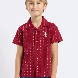 U.S. Polo Assn. Boys Red Half Sleeves Shirt-image-38