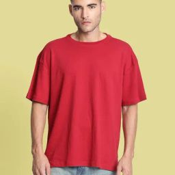 Bene Kleed Men Red Oversize T-Shirt-image-75