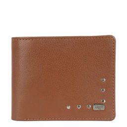 Baggit Molten Affle Tan PU Solid Bi-Fold Wallet-35