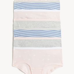 Marks & Spencer Girls Pack Of 7 Stiped Mid Rise Hipster Briefs T711914DMULTI_1-image-55