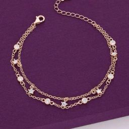 Kai Jewel Sterling Silver Shimmering String of Stars Charm Rose Gold Bracelet for Women-image-46