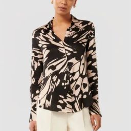 Harvey Notched Neck Satin Shirt-image-49