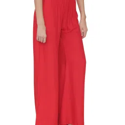 N-Gal Red Flared Fit Palazzos image 3