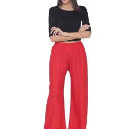 N-Gal Red Flared Fit Palazzos image 5