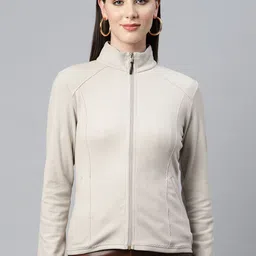 Nayam By Lakshita Fleece Stand Collar Sporty Jacket-image-83