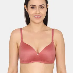 Zivame Brick Red Half Coverage Non-Wired T-Shirt Bra-image-45