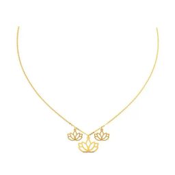 Joyalukkas Aesthetic Petite 18k Lotus Gold Necklace for Women-image-10