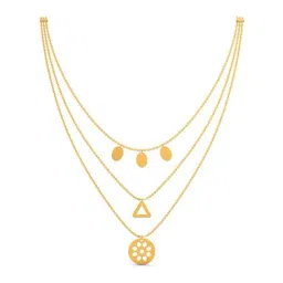 Joyalukkas 18k Blooming Daisy Tri-layered Gold Necklace for Women-picture-6