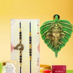 eCraftIndia Assorted Multicolor Rakhi with Lord Ganesha Idol-image-71