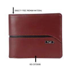 Baggit Triox Red PU Paneled Bi-Fold Wallet-image-45