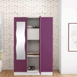 Godrej Interio Slimline 3-Door Steel Almirah, Purple (1-Year Warranty, 1 Locker)-image-71