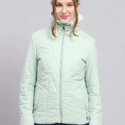 Monte Carlo Green Regular Fit Quilted Jacket-image-58