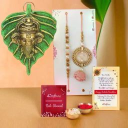 eCraftIndia Assorted Multicolor Rakhi with Lord Ganesha Idol-image-72