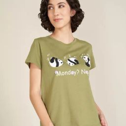 Dreamz By Pantaloons Olive Comfort Fit Sleepwear Top-image-70