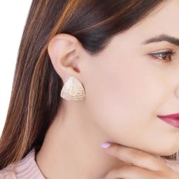 Estele Gold-Plated Triangle Shaped Stud Earrings for Women-13
