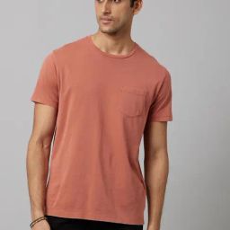 Celio* Brown Cotton Regular Fit T-Shirt-image-40