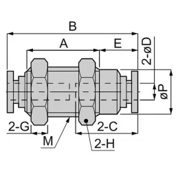 PISCO Bulkhead Union Standard Type Φ10 mm, PM10W (Bag of 10 Pcs)-image-0