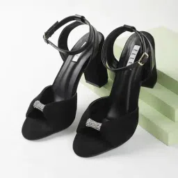 Elle Women's Black Ankle Strap Sandals-93