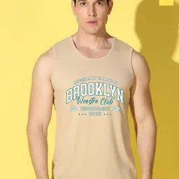 WOOSTRO Pack Of 2 Printed Super Combed Cotton Gym Vests VWS26(BKLN RUST)(ENJOY YELLOW)-image-66