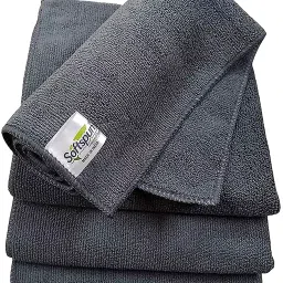 Softspun 40x40 cm 340 GSM Grey Microfiber Cloth Pack of 4 Pcs-image-93