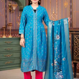 Aarika Girls Floral Printed Regular Kurta with Trousers & With Dupatta-picture-10