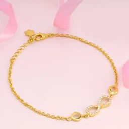 GIVA 92.5 Sterling Silver Golden Everlasting Unity Bracelet-image-3