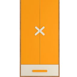 Adona Novara Kids Wardrobe with 2 Drawers and Wooden Handles - Orange-image-35