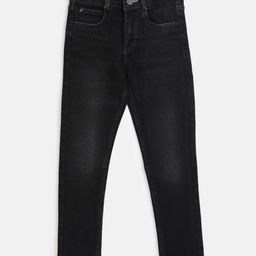 Tales & Stories Lycra Slim Fit Solid Button Down Jeans - Black-image-78