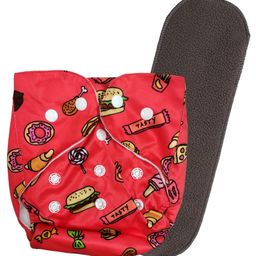 Fantasy India Washable Baby Diaper Premium Cloth Diaper Reusable, Adjustable Size, Waterproof, Pocket Cloth Diaper Nappie Free Size (1 Diaper and 1 Insert Pad)-79