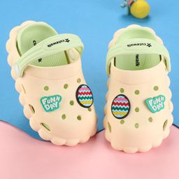 Cute Walk by Babyhug Clogs with Back Strap & Text Applique - Off White-image-51