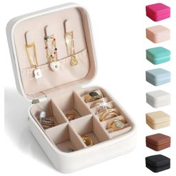 COZY VIBES Travel Jewelry Case, Portable Mini Jewelry Travel Organizer, Small Jewelry Boxes for Women, Gifts and Travel Essentials Accessories to Store - PACK OF 1- COLOR MAY VARY-80