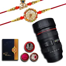DeoDap Roli Chawal Coin Mug & Greeting Card Rakhi Gift Set-image-37