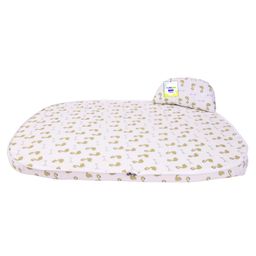 Toddylon Baby Bedding Set New Born Sleeping Mattress with Net Flamingo Printed  -Green image 3