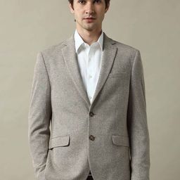 Arrow Self Design Notched Lapel Slim-Fit Single Breasted Blazer-picture-50
