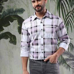 Kotty Men Tartan Checks Opaque Checked Casual Shirt-image-69