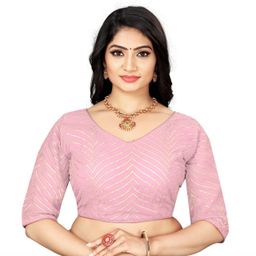 HERE&NOW Embroidered Gotta Patti V-Neck Saree Blouse-image-76