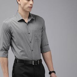 Park Avenue Self Design Slim Fit Textured Formal Shirt-image-36