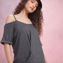 DressBerry Cold-Shoulder Twisted Detail Top-image-21