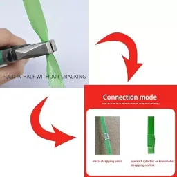 GENERIC 19 mm Width, 1 mm Thickness Green Emboss Pet Strap Roll, (Roll of 20 Kg) image 3