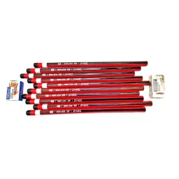 Doms A1 Deep Dark HB Point Graphite Hexagonal Black Pencil 10 Pcs with Free Eraser & Sharpener, 3401 (Pack of 10 Box) image 3