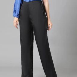 Kotty Black Regular Fit High Rise Trousers-image-9