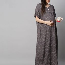 MomToBe Printed Maxi Sustainable Maternity Nightdress-image-105
