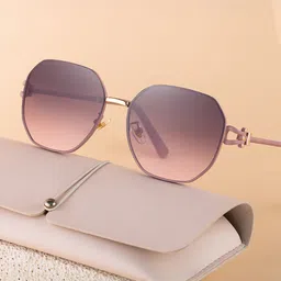 HASHTAG EYEWEAR Unisex Pink Lens & Pink Square Sunglasses with-image-13