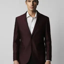Van Heusen Maroon Slim Fit Texture Blazers-image-58