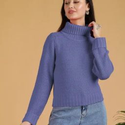 Kotty Blue Solid Sweater-image-91